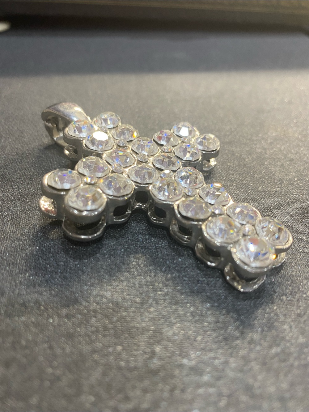 Large Rhinestone Cross Pendant - Picture 3 of 6